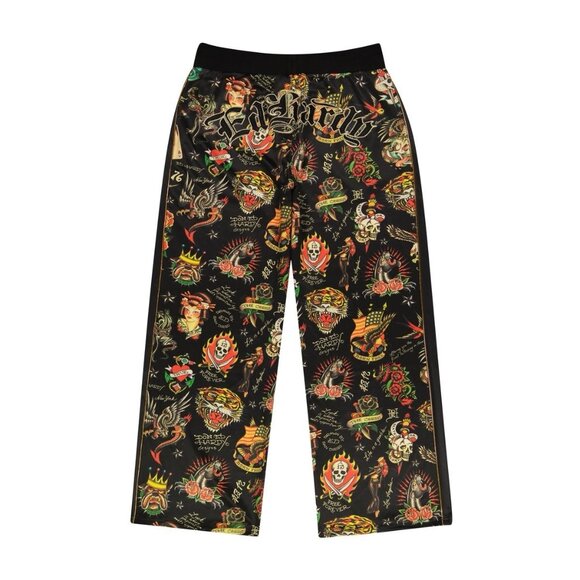 NWT ED HARDY COLORFUL FLASHBOARD TATTOO PRINT TRACK PANTS / SWEATPANTS SIZE L - Picture 1 of 12